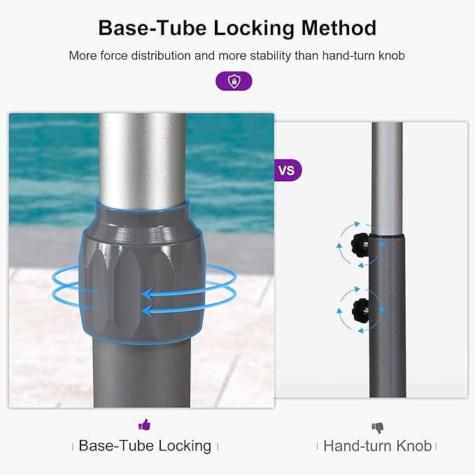 PURPLE LEAF AT4028 Patio Umbrella Base Stand Outdoor Heavy Duty Round Concrete Stand 62 LBS Black Market Table Umbrellas