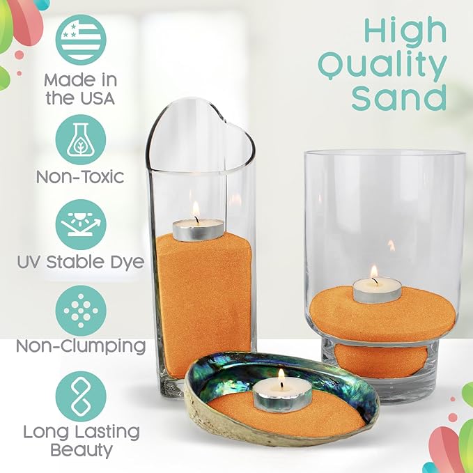 Peach Unity Sand, 1 LB (16 oz), Colored Sand for Weddings, Vase Filler, Home Décor, Craft Sand, and More