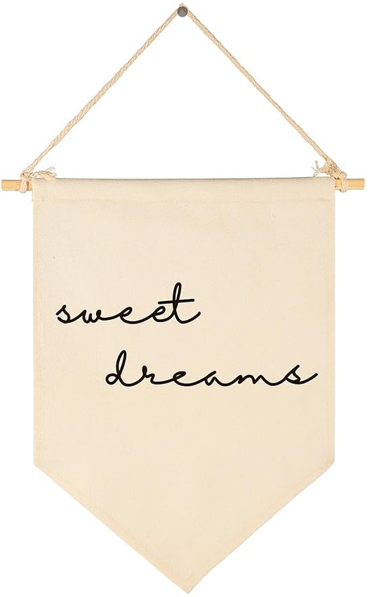 Sweet Gifts Dreams Theme-Flag Wall Decor Gifts for Baby Boys Girls Kids-Canvas Hanging Pennant Banner Wall Decor Gifts for Nursery Baby Room Playroom Homeschool Reading Room Bedroom