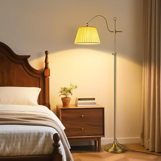 Bright 12W LED Floor Lamps with Smart Remote and Bluetooth,Adjustable Brightness and Color, Gold Brass Boho Mid Century Home Decor,Living Room Sofa Corner Bedroom Bedside Reading Standing Tall Lights