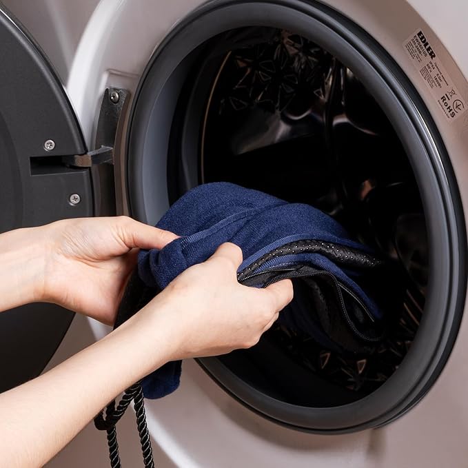 Sunolga 38" Door Draft Stopper Blocks Hot Cold Air with Removable Washable Cover for Gaps Up to 3", All-Season Noise and Wind Seal for The Bottom of Door and Window, Blue