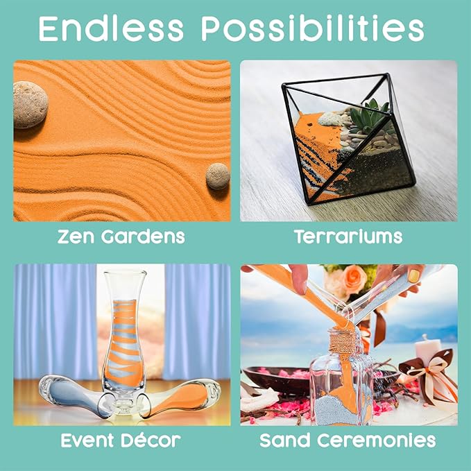 Burnt Orange Unity Sand, 1 LB (16 oz), Colored Sand for Weddings, Vase Filler, Home Décor, Craft Sand, Aquarium Sand, and More