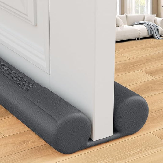 Under Door Draft Stopper for Bottom of Door, Weather Stripping Door Seal, Covers Gap Up to 2.36", Adjustable Door Sweep for Interior Doors and Exterior Cold Air, Noise, Dust, Light (Gray)