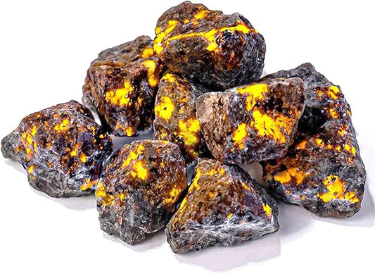 0.9lb Natural Yooperlite Stone | Glows Under UV Light | Raw Rough Crystal for Rock Tumbling, Fountain, Decor, Crafts, Gift Ideas