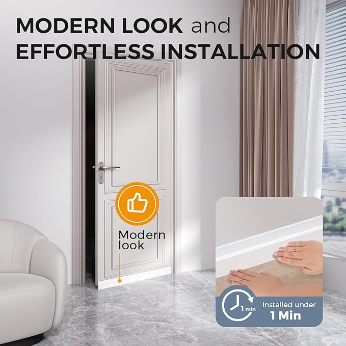 GroTheory 2 Pack Door Draft Stopper, Under Door Sweep for Exterior & Interior Doors, Weather Stripping Door Seal, Garage Window Blocker Noise Cold Air Insulation, Draft Guard White 2" W x 39" L