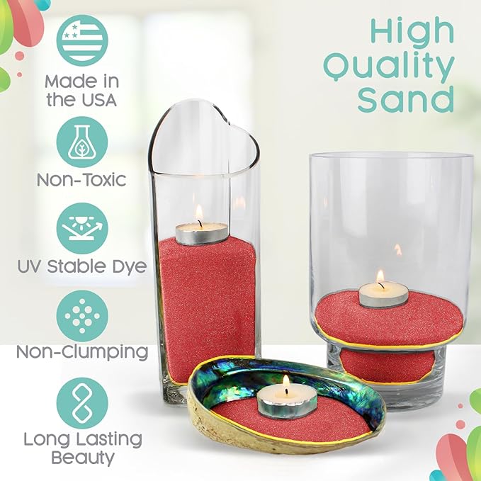 Guava Unity Sand, 1 LB (16 oz), Colored Sand for Weddings, Vase Filler, Home Décor, Craft Sand, Aquarium Sand, and More