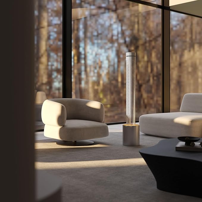 59.8" Modern Water Fountain Indoor, Minimalist Metal Waterfall Fountain with LED Light, Aesthetic Luxury Water Feature, Romantic Decor for Office & Home