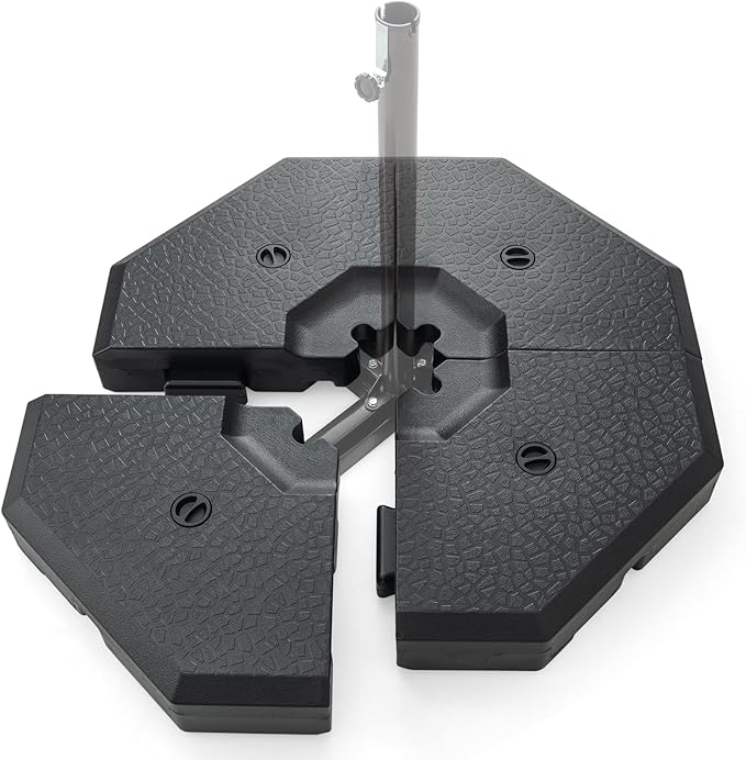 Tangkula 4 Piece 350 lbs Patio Umbrella Base, Octagon Shaped Water & Sand Filled Outdoor Weighted Umbrella Base Plate, 41" x 41" Umbrella Stand for Cantilever Offset Large Umbrella