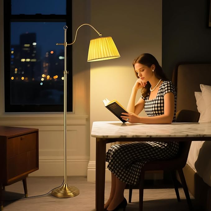 Bright 12W LED Floor Lamps with Smart Remote and Bluetooth,Adjustable Brightness and Color, Gold Brass Boho Mid Century Home Decor,Living Room Sofa Corner Bedroom Bedside Reading Standing Tall Lights