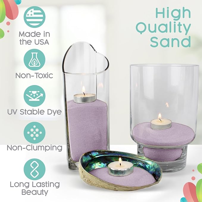 Sandsational Sparkle Iris Purple Unity Sand, 1 LB (16 oz), Colored Sand for Weddings, Vase Filler, Home Décor, Craft Sand, and More