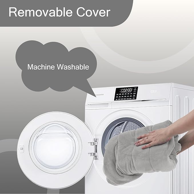 MeMoreCool Square Stuffed Pouf Ottoman Foot Rest, Floor Pouf Foot Stool with Foam Chunk Filling, Soft Stuffed Ottoman Footrest for Living Room, Light Grey