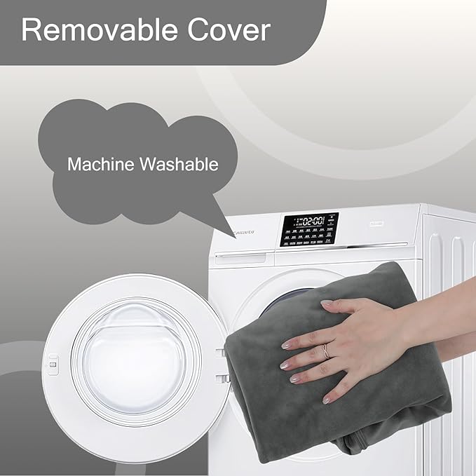 MeMoreCool Square Stuffed Pouf Ottoman Foot Rest, Floor Pouf Foot Stool with Foam Chunk Filling, Soft Stuffed Ottoman Footrest for Living Room, Dark Grey