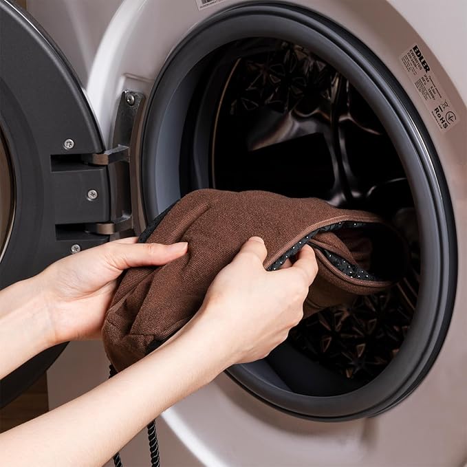 Sunolga 72 Inch Door Draft Stopper with Removable Cover for Gaps Up to 3 Inch, Machine Washable Noise and Air Blocker for Bottom of Door and Window, Brown