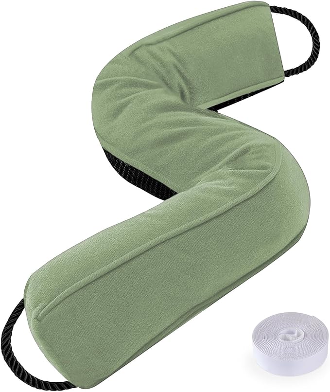 Sunolga 38 Inch Door Draft Stopper with Removable Cover for Gaps Up to 3 Inch, Machine Washable Noise and Air Blocker for Bottom of Door and Window, Light Green