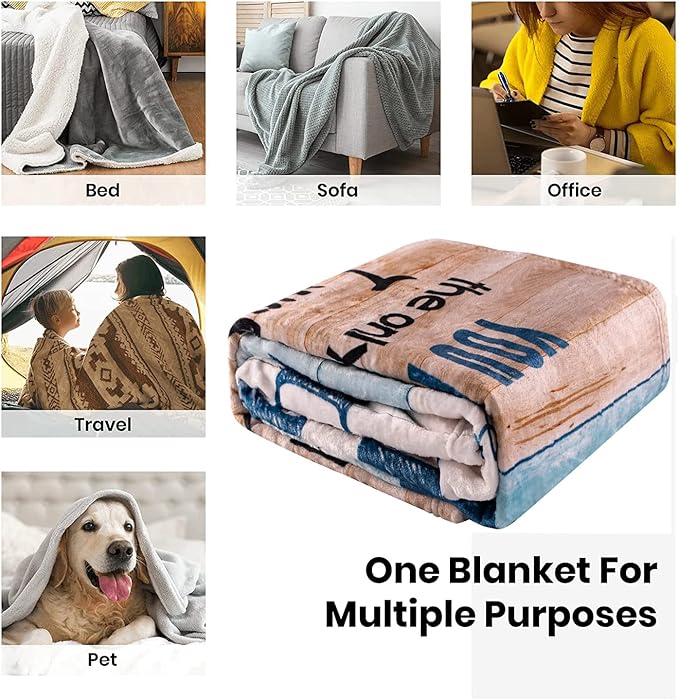 Anniversary Sherpa Throw Blanket for Wife, Ultra-Soft Micro Fleece, Valentines Day & Birthday Gift, for Bedding, Sofa & Travel