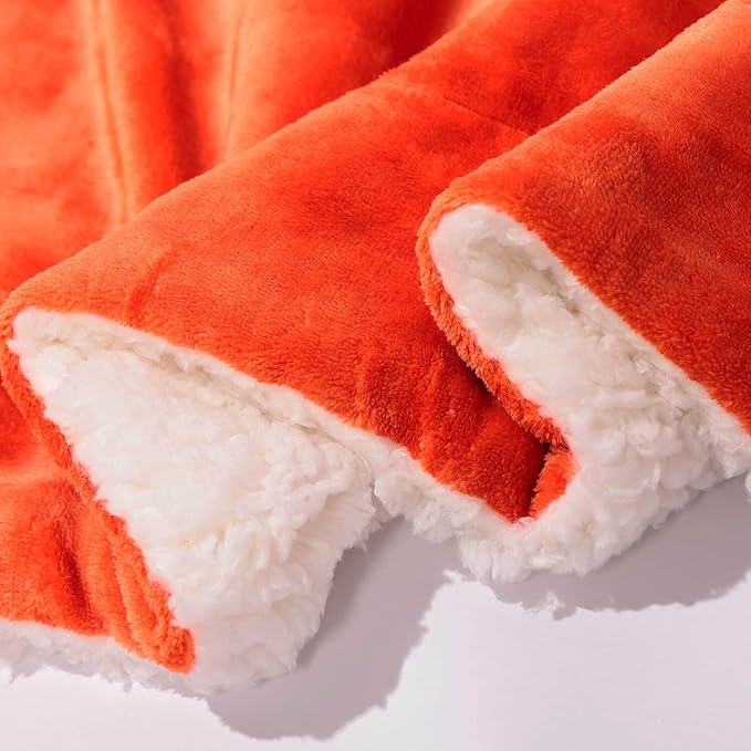NANPIPER Sherpa Blanket King Fleece Bed Blankets Soft and Warm Fuzzy Microfiber,Orange 90"x108"
