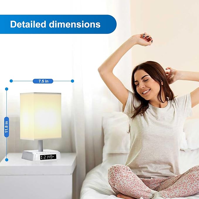 Wake up Light Alarm Clock Sunrise Alarm Clock lamp Sound and Light Awakening Bioclock Adjustment LED lamp Built-in White Noise APP Control Bedside Table Lamp for bedrooms