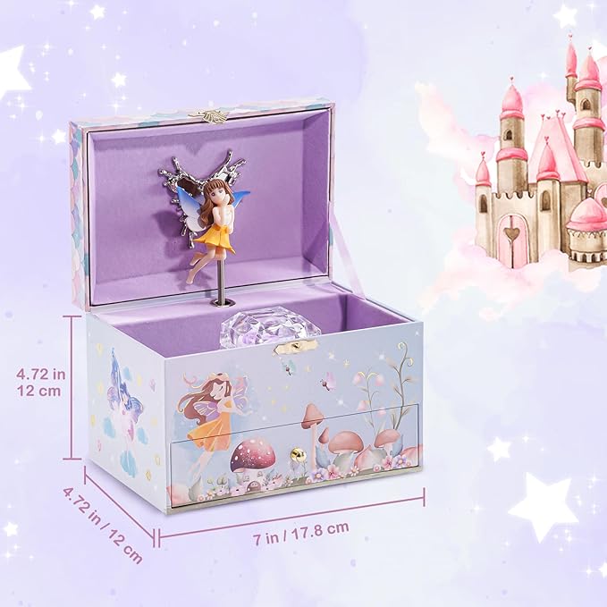 ProCase Children's Jewelry Box, Kids Jewelry Organizer with Unicorn for Little Girls, Jewelry Case Gift for Toddler Age 2 3 4 5 6 7 8 -Waltz