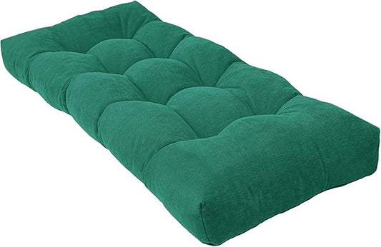 Bench Cushion 42 Inch - Chenille Fabric, High-Density Foam, Non-Slip Bottom, Soft Durable Indoor Tufted Long Seat Cushion for Window Garden Furniture (Mint, 42x16x4 Inch)