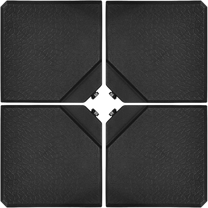 Tangkula 4PCS Patio Cantilever Offset Umbrella Base Weight Stand, 238lbs Square Shaped Sand/Water Filled Weight, 4-Piece Outdoor Umbrella Base Plate w/Heavy Duty Plastic, 38" x 38" Umbrella Base