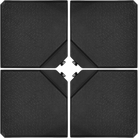 Tangkula 4PCS Patio Cantilever Offset Umbrella Base Weight Stand, 238lbs Square Shaped Sand/Water Filled Weight, 4-Piece Outdoor Umbrella Base Plate w/Heavy Duty Plastic, 38" x 38" Umbrella Base