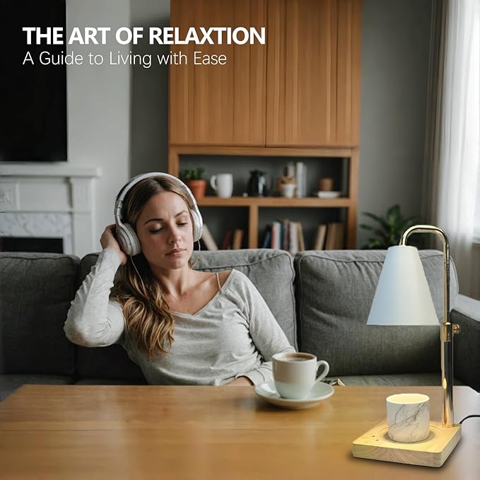 Candle Warmer Lamp with Timer Electric Wax Warmer for Scented Wax Melt Warmer Melter for Jar Candles Touch and Remote Control Dimmable Adjustable Height Gifts for Women 2 Bulbs,White Metal