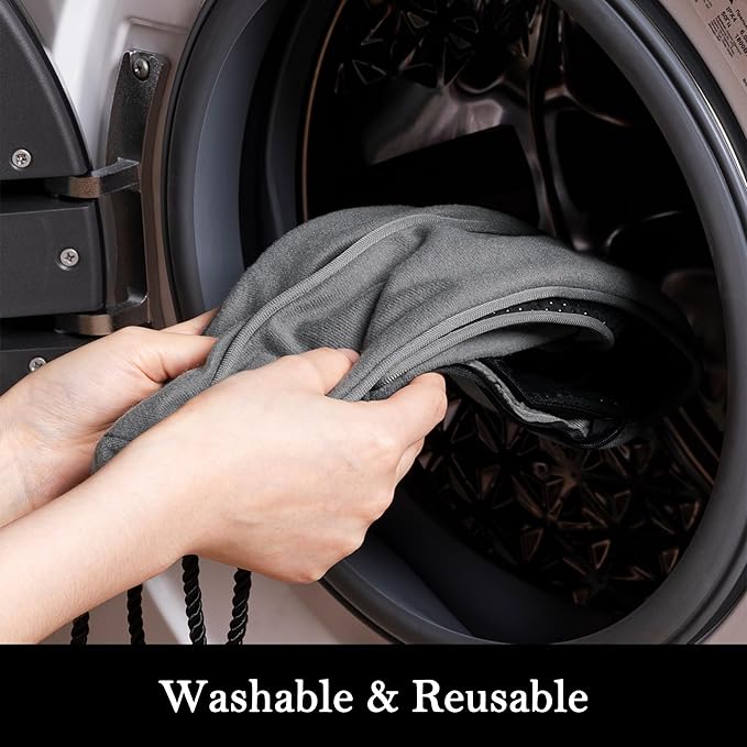 Sunolga 72" Door Draft Stopper Blocks Hot Cold Air with Removable Washable Cover for Gaps Up to 3", All-Season Noise and Wind Seal for The Bottom of Door, Grey