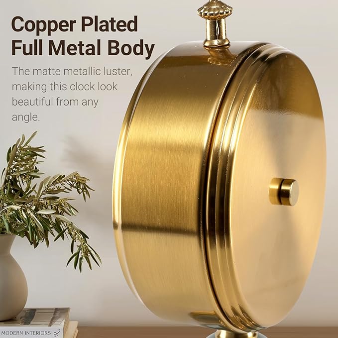 6-Inch Vintage Mantel Clock, Antique Desk Clock, Retro Anniversary Clock with Metal and Ceramic Body, Silent Table Clocks for Fireplace,Easy to Read DéCor Clocks for Living Room.