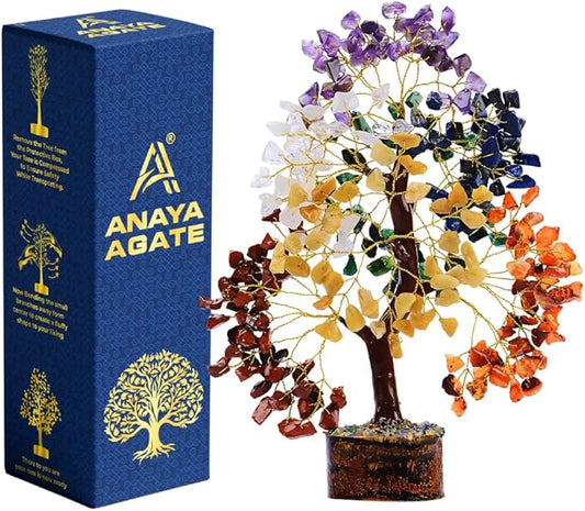 7 Chakra Crystal Tree of Life – Handmade Healing Crystals and Crystals and Healing Stones Money Tree for Home & Office Decor – Feng Shui Spiritual Gift for Women