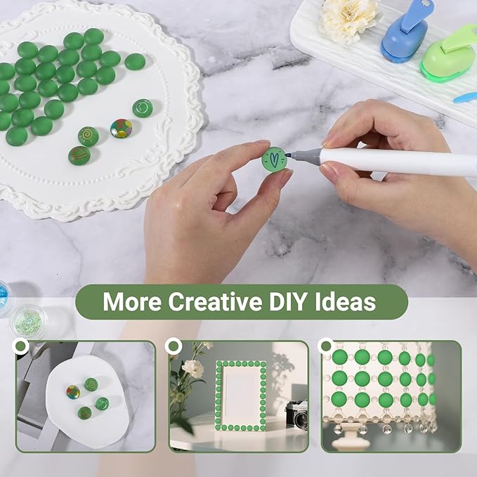 SUREAM Green Flat Marbles, 0.8LB Pebbles for Vases, Glass Gems for Crafts, Glass Marbles Bulk for Aquarium Table Scatter Party Home Wedding Centerpieces Decor