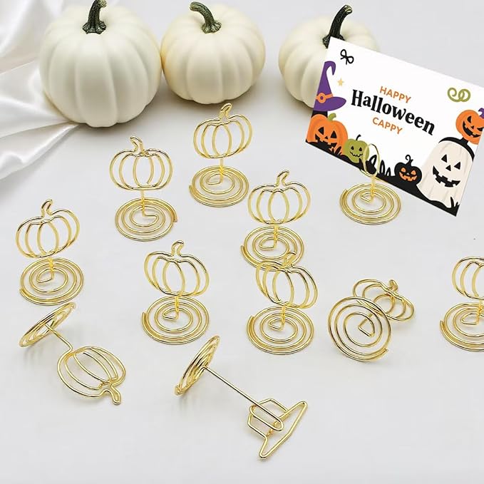 30 Pcs Picture Display,2 Inch Gold Photo Holders,Gold picture Holders for Tables,Table Number Holders，Party supplies for autumn harvest festivals, Halloween, Thanksgiving,Fall Decorations (Style 1)