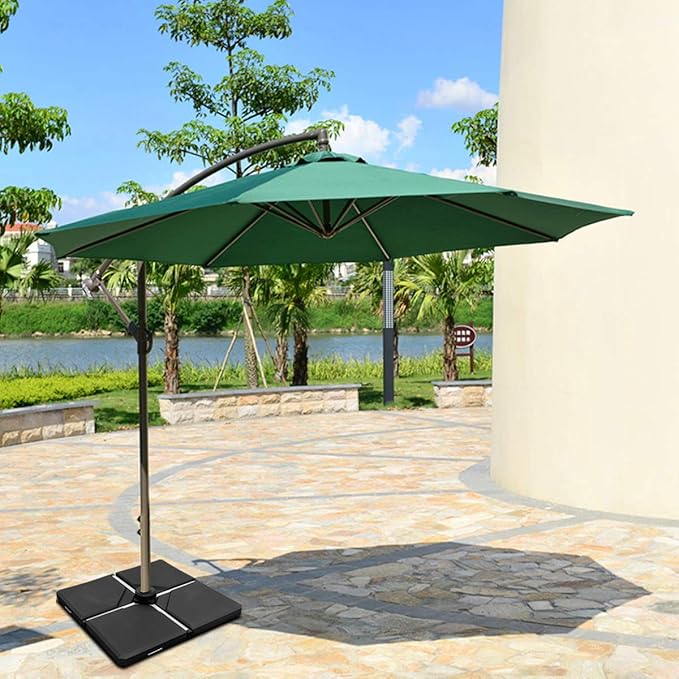 Tangkula 4PCS Patio Cantilever Offset Umbrella Base Weight Stand, 238lbs Square Shaped Sand/Water Filled Weight, 4-Piece Outdoor Umbrella Base Plate w/Heavy Duty Plastic, 38" x 38" Umbrella Base