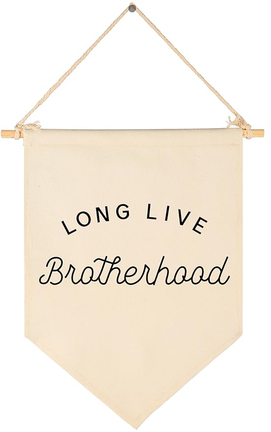 Long Live Brotherhood-Flag Wall Decor Gifts for Baby Boys Kids-Positive Canvas Hanging Pennant Banner Wall Decor Gifts for Nursery Baby Room Playroom Homeschool Reading Room Bedroom Front Door