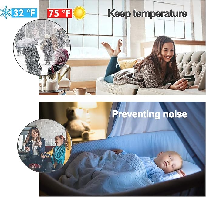 GroTheory 2 Pack Door Draft Stopper, Under Door Draft Blocker, Home Improvement Soundproof Door Sweep Weather Stripping for Doors, 2" W x 39" L, Grey