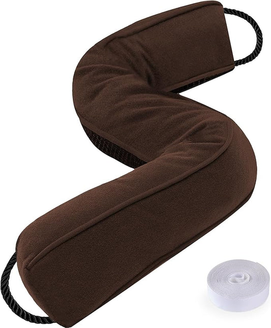 Sunolga 38 Inch Door Draft Stopper with Removable Cover for Gaps Up to 3 Inch, Machine Washable Noise and Air Blocker for Bottom of Door and Window, Dark Coffee