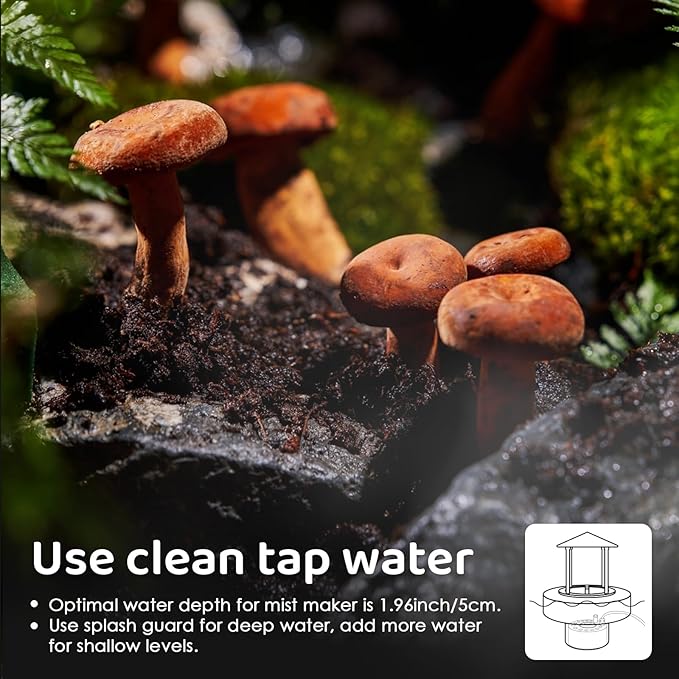 Mxmoonant 350ml/H Ultrasonic Mist Maker Fogger Metal 12 LED Lights Mister with Removable Splash Guard & Ceramic Discs for Water Fountain Pond Pot Rockery Sink