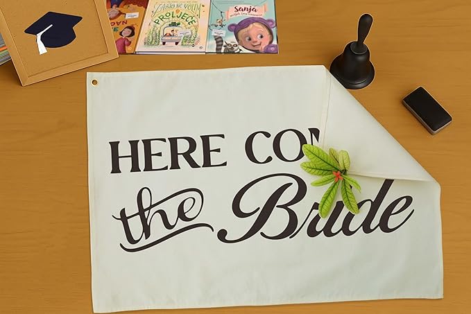 Bachelorette Party Wall Decor -Bridal Shower Gift for Bride-Welcome Decoration - Wedding Decoration Accessories-Hanging Rectangle Banner Flag Poster Wall Decor-Here Comes The Bride-28.5"L×20"W