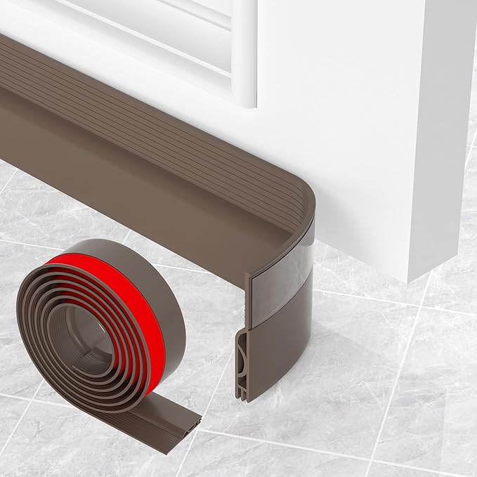 Under Door Draft Stopper,Door Sweep for Bottom of Doors,Adjustable Weather Stripping Door Seal,Soundproofing Under Gap Filler Bottom Exterior Interior Insulation Block Energy Saving (78", Brown)