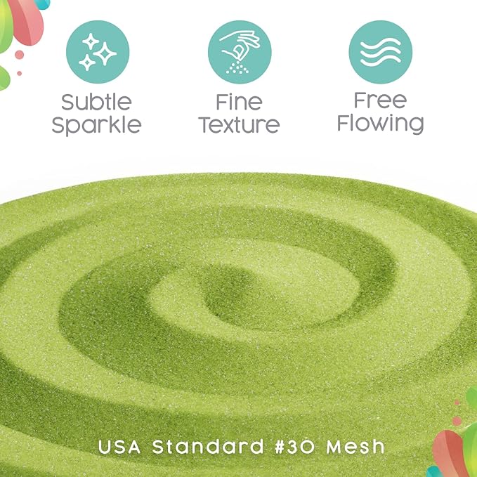Kiwi Green Unity Sand, 1 LB (16 oz), Colored Sand for Weddings, Vase Filler, Home Décor, Crafts, and More