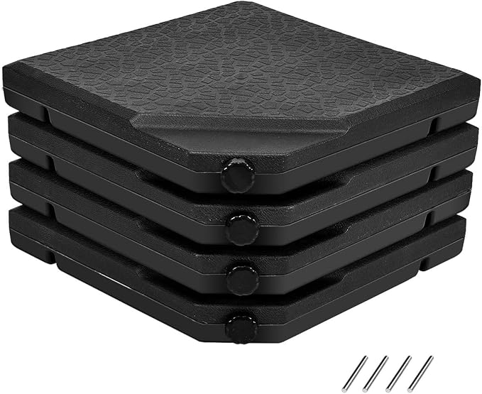 Tangkula 4PCS Patio Cantilever Offset Umbrella Base Weight Stand, 238lbs Square Shaped Sand/Water Filled Weight, 4-Piece Outdoor Umbrella Base Plate w/Heavy Duty Plastic, 38" x 38" Umbrella Base