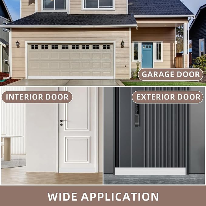 Under Door Draft Stopper,Door Sweep for Bottom of Doors,Adjustable Weather Stripping Door Seal,Soundproofing Gap Filler Bottom Exterior Interior Insulation Block Energy Saving (78",Transparent)