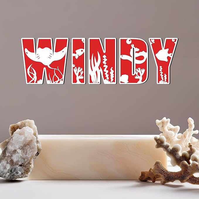 Name Sign For Nursery, Boho Nursery Sign, Family Name Signs, 3D Wall Art for Children & Kids Rooms, Baby Shower, First birthday gift (Sea Animals)