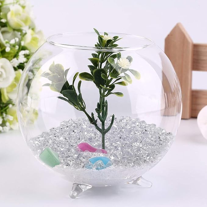 Fake Ice Cubes 600 PCS Clear Acrylic Rocks Vase Fillers for Centerpieces, 11 X 14 mm Crystal Gems Stones for Table Scatter,Home Decoration