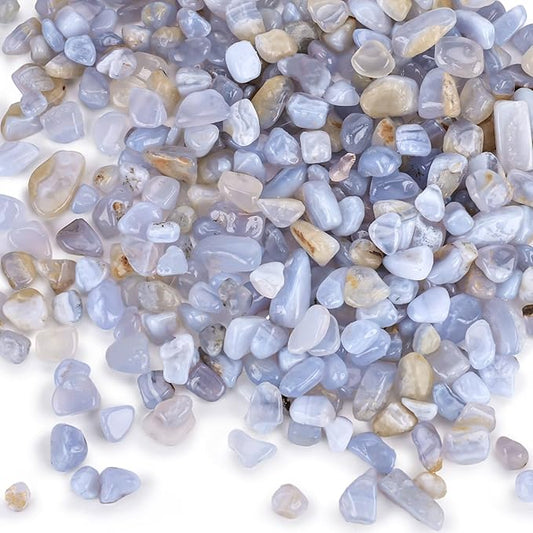JOHOUSE Succulent Rocks,1lb Light Blue Polished Pebbles for Indoor Plants, Decorative River Rocks for Plants Indoor, Vase Fillers, Cactus Planters, Bird Bath, Fountain, Outdoor Garden Landscaping