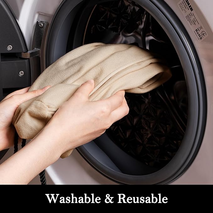 Sunolga 36" Door Draft Stopper Blocks Hot Cold Air with Removable Washable Cover for Gaps Up to 3", All-Season Noise and Wind Seal for The Bottom of Door and Window, Beige