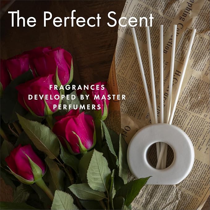 ScentAir Infused Liquidless Reeds | Includes 25 Flameless Reeds and 1 Decorative Vase, White | Essential Oil Aroma Diffuser Sticks | Fresh Spa Scents | Gifting Fragrance | Eucalyptus Mint