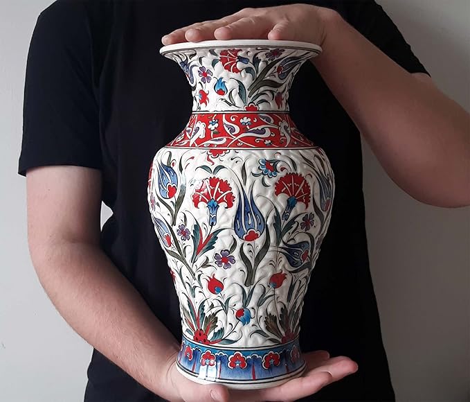 Handmade Ceramic Flower Vase, 13 inches of Height