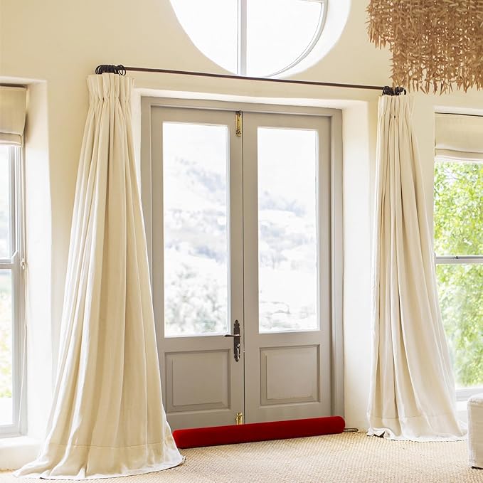 Sunolga 36" Door Draft Stopper Blocks Hot Cold Air with Removable Washable Cover for Gaps Up to 3", All-Season Noise and Wind Seal for The Bottom of Door and Window, Red