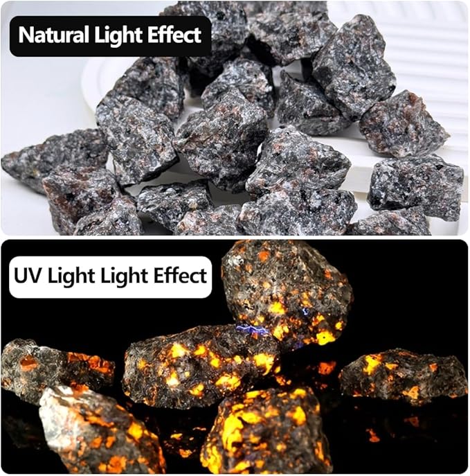 0.9lb Natural Yooperlite Stone | Glows Under UV Light | Raw Rough Crystal for Rock Tumbling, Fountain, Decor, Crafts, Gift Ideas