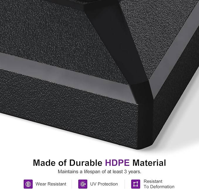 PURPLE LEAF HDML32 Patio Market Umbrella Stand Base with Wheels - 115 lbs Outdoor Table Umbrella Base with Sand/Water, 19.7 "X 19.7" X 3.94"